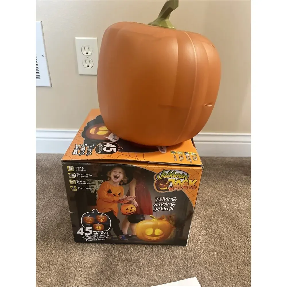 Jabberin Jack Talking Animated Pumpkin Head Halloween Decoration Jack-O-Lantern
